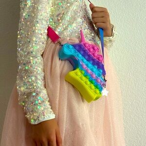 Unicorn rainbow pop-it bag